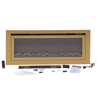 Sideline Deluxe 60 Inch Smart Electric Fireplace - Gold