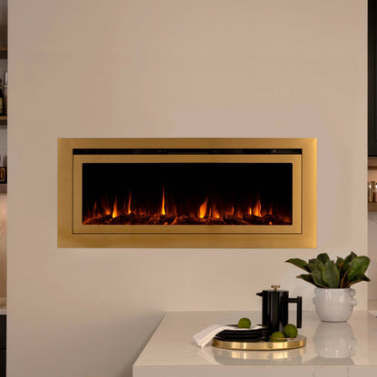 Sideline Deluxe 60 Inch Smart Electric Fireplace - Gold