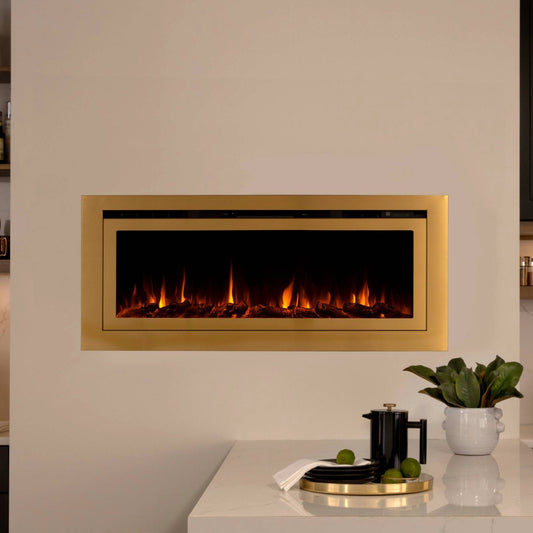 Sideline Deluxe 60 Inch Smart Electric Fireplace - Gold