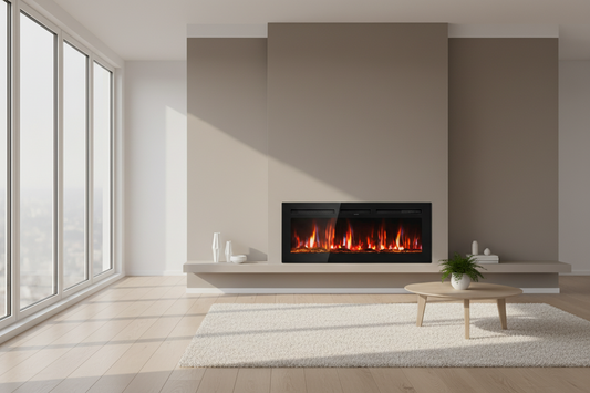 50 Inch Ultra Slim Electric Fireplace Insert Wall Mount Recessed- LED Heater - Just Electric