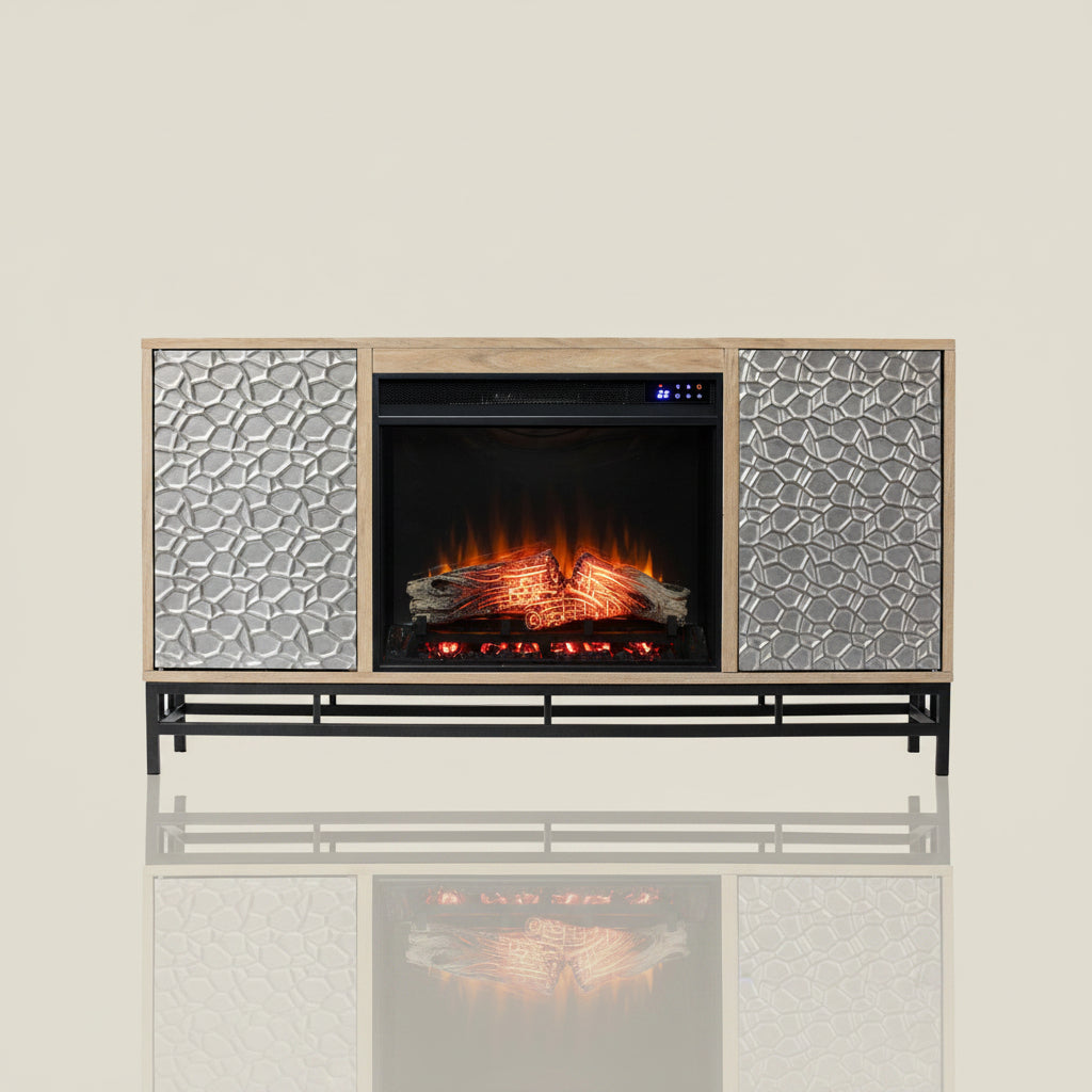 Darby Home Co TV Stand with Electric Fireplace Unfinished 50-inch