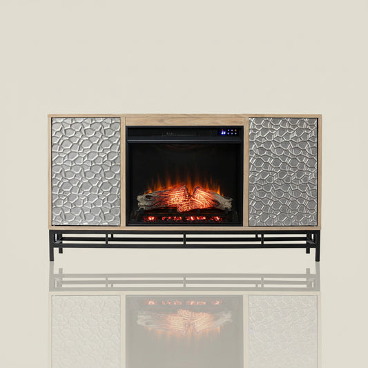 Darby Home Co TV Stand with Electric Fireplace Unfinished 50-inch