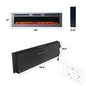 Simple Flame 50 & 60 Inch Fire Electric Fireplace - Wall Mounted/Recessed - Stainless Steel