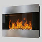 Wrought Studio Allmar 36 Inch Wall Mounted Electric Fireplace Heater with Remote LED Flame Brightness