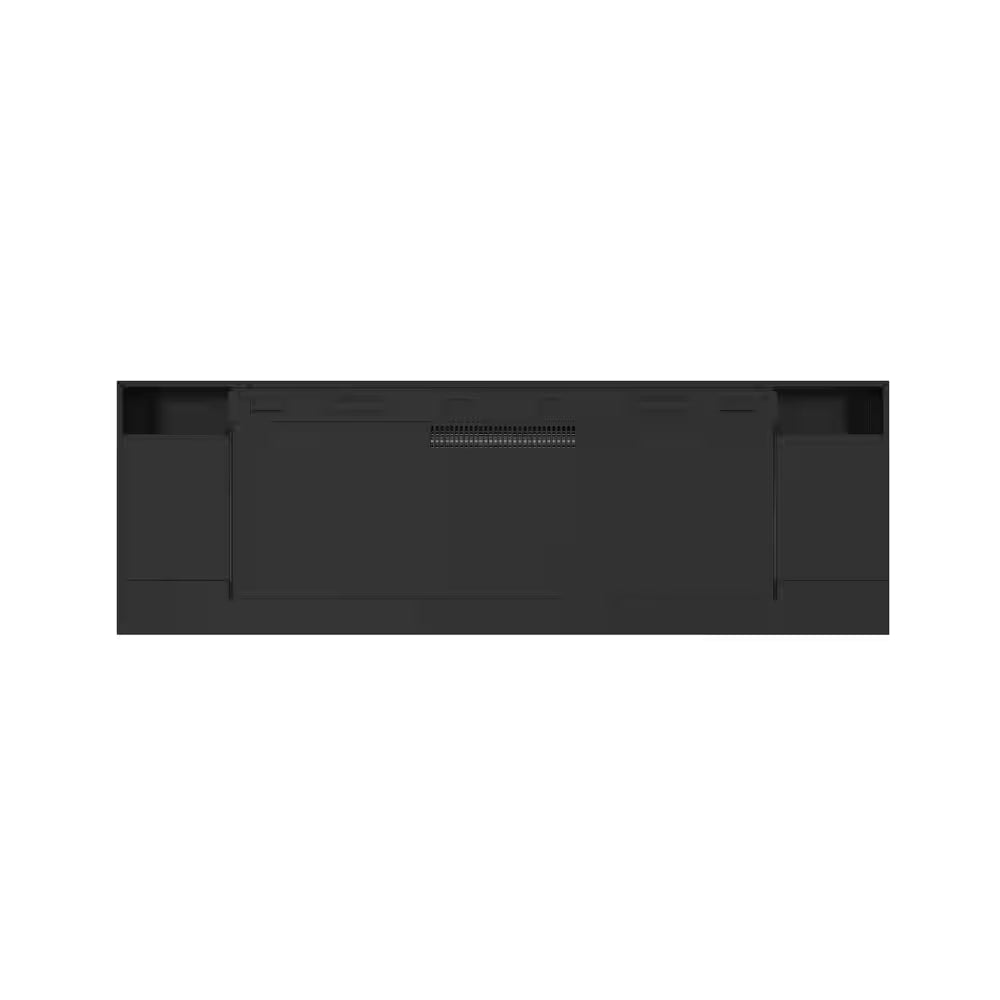 50 In. 3-Sided Wall-Mounted Metal Electric Fireplace with Mantel, LED Flame, Side Ambient Lights, Remote, Timer in Black