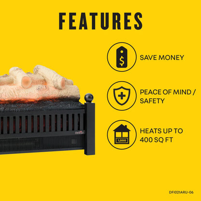 Duraflame Electric Fireplace 20.5 Inch Electric Log Set Heater - Remote - Birch