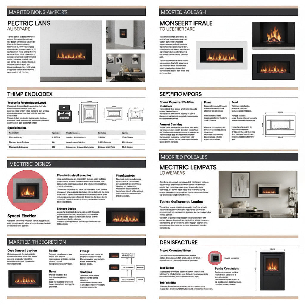 EZ Ember 36-inch wall-mounted electric fireplace with sleek glass front, LED flames, and remote control.