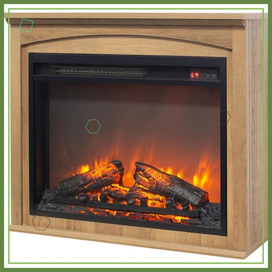 TruFlame 28 Inch Electric Fireplace Mantel and Remote Control - Freestanding