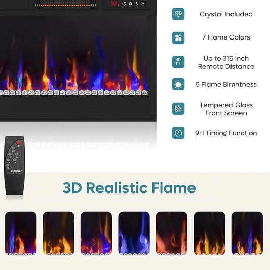 TruFlame 70 Inch  Electric Fireplace TV Stand Heater - LED