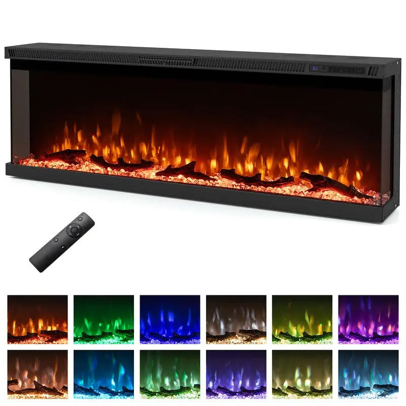 TruFlame 50 Inch Electric Fireplace Insert Wall Mount 3 Sided- with Remote Control