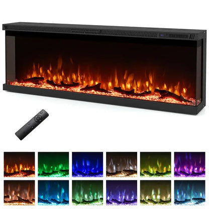 TruFlame 50 Inch Electric Fireplace Insert Wall Mount 3 Sided- with Remote Control