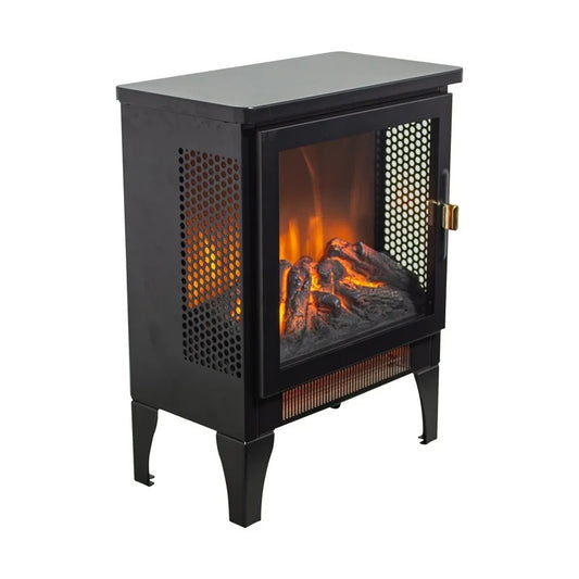 TruFlame 17 Inch Electric Fireplace Stove Heater 3D Flame - Freestanding - Black