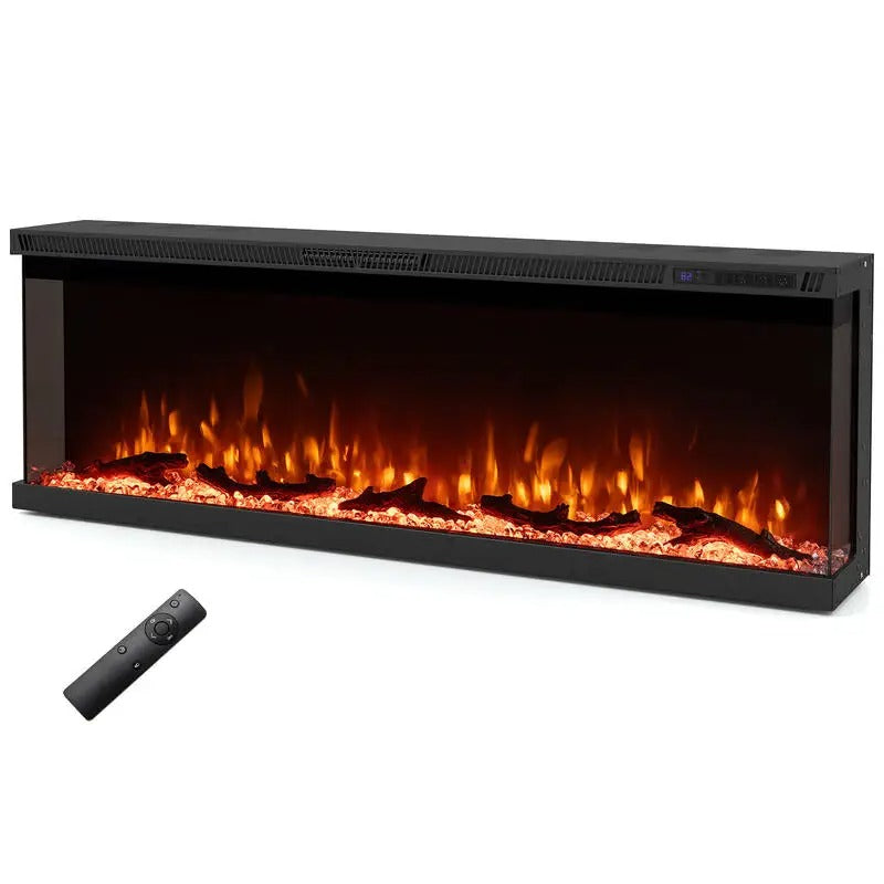 TruFlame 50 Inch Electric Fireplace Insert Wall Mount 3 Sided- with Remote Control