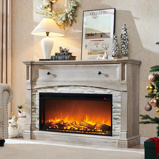 TruFlame 52 Inch Electric Fireplace Farmhouse Style Mantel