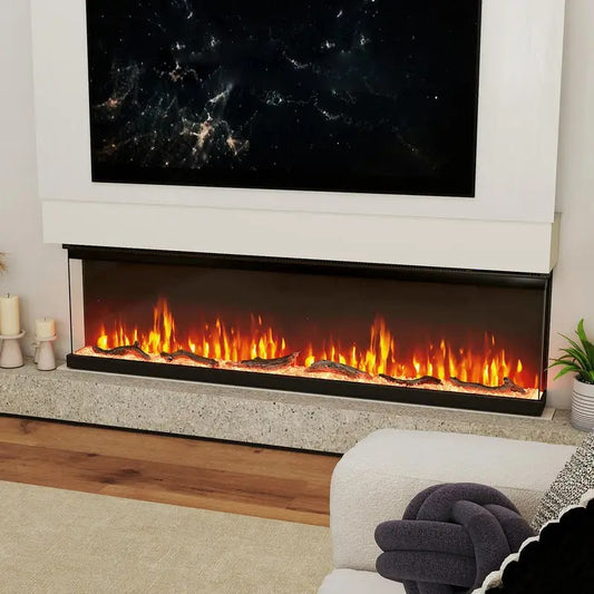 TruFlame 60 Inch Electric Fireplace Insert Wall Mount 3 Sided- with Remote Control