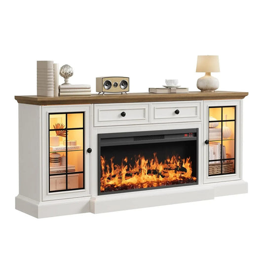 TruFlame 70 Inch Electric Fireplace TV Stand Modern Entertainment Center - LED